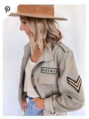 MAVI RIOT Olive Green Khaki Military Style Lightweight Jacket